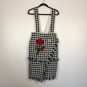 Dabuwawa black and white Beetlejuice  faux wrap hidden zip closure dress Size XL